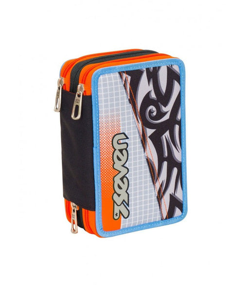 immagine-1-astuccio-3-zip-seven-tribal-boy-nero-e-arancio-ean-8011410289680