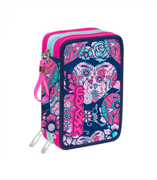 immagine-1-astuccio-3-zip-sugarskull-blu-rosa-ean-8011410366602