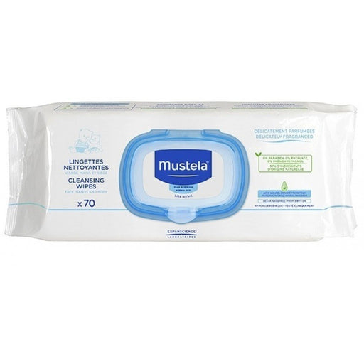 immagine-1-salviette-detergenti-mustela-profumate-70-pz-ean-3504105030506