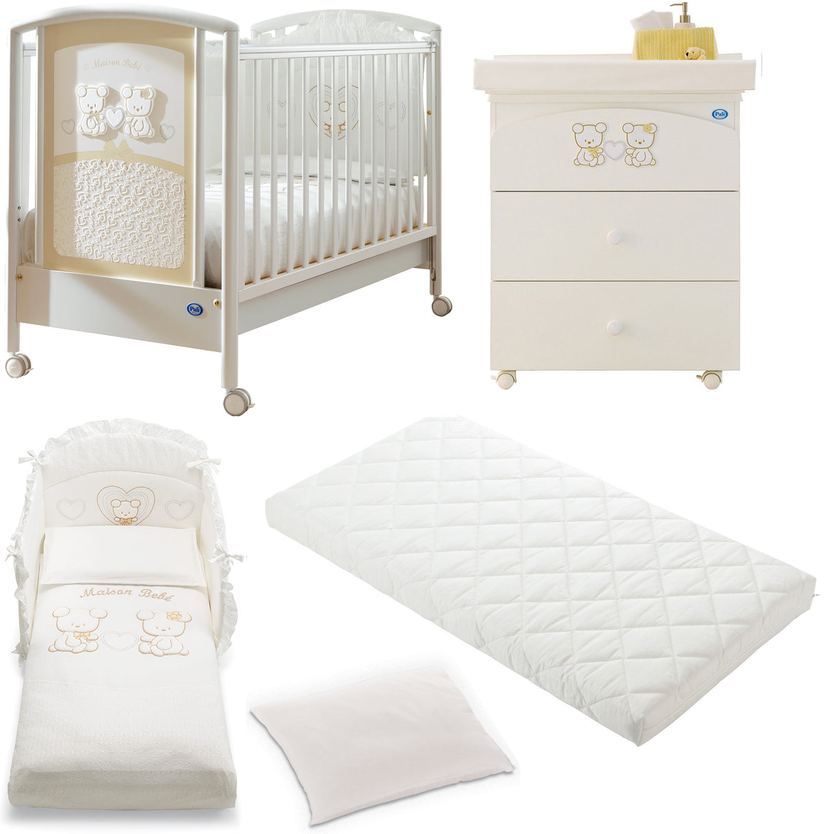 CASSETTIERA FASCIATOIO PALI SMART MAISON BEBE BIANCO BEIGE EN